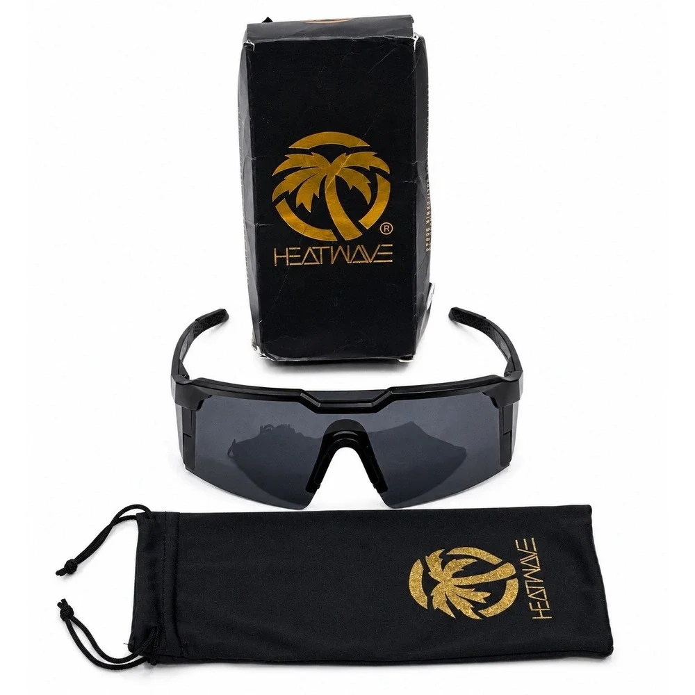 Heat Wave Visual Black Z87+ Shield Safety Sunglasses w/ Pouch & Box